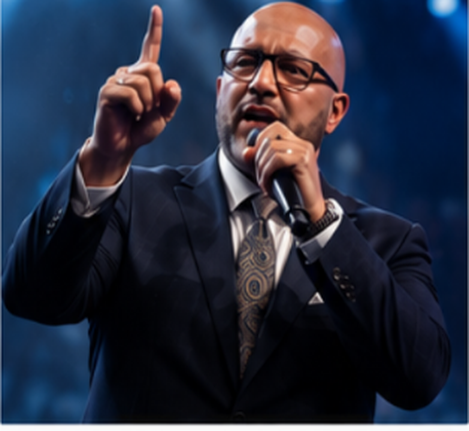 Evangelist delivering a sermon